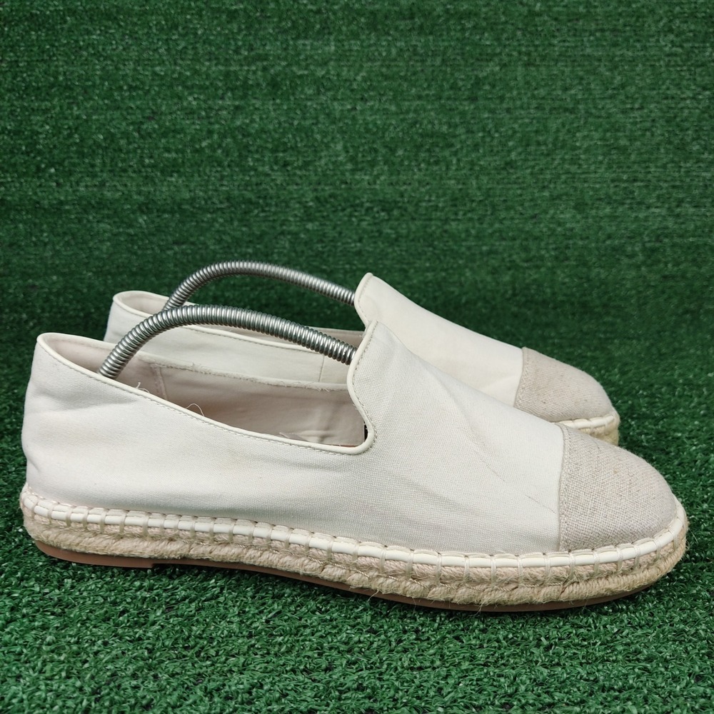 Universal Thread Espadrille Flats Womens 11 Cream Cap Toe Slip On Casual Boho